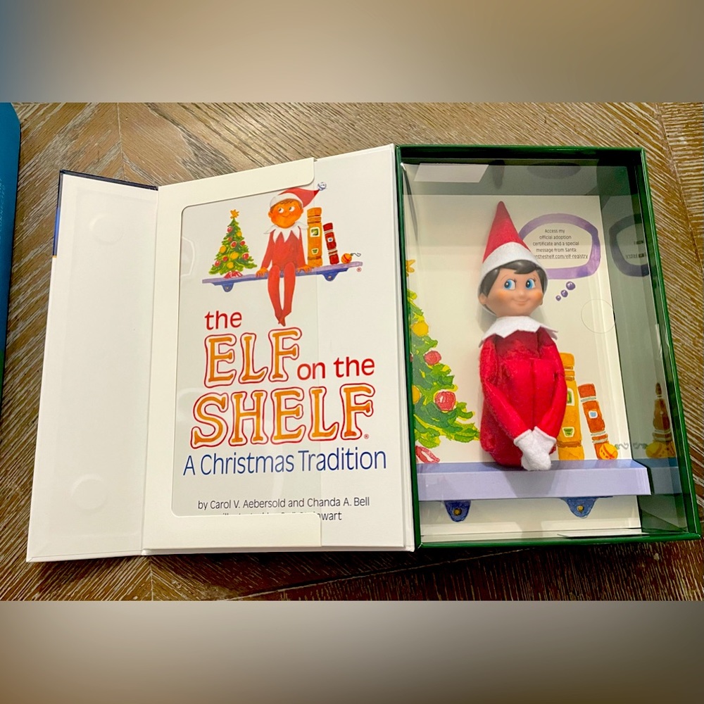 Elf on the shelf (boy) elf and book